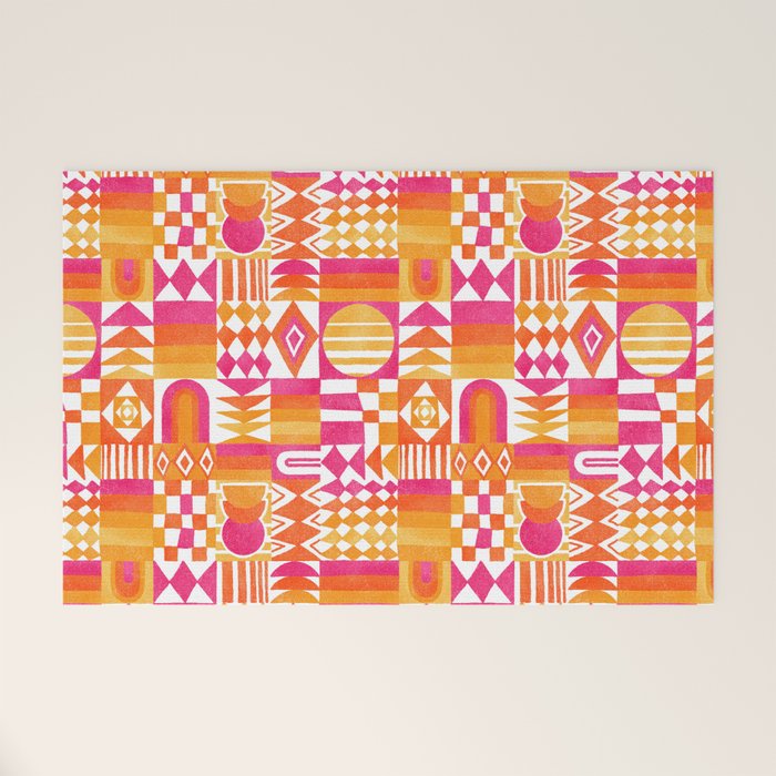 Geometric Tapestry - Summer Sunshine  Welcome Mat Gallery Image 1
