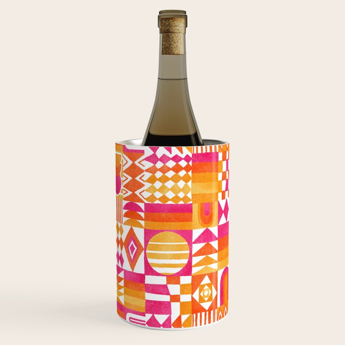 Geometric Tapestry - Summer Sunshine  Wine Chiller Gallery Image 1