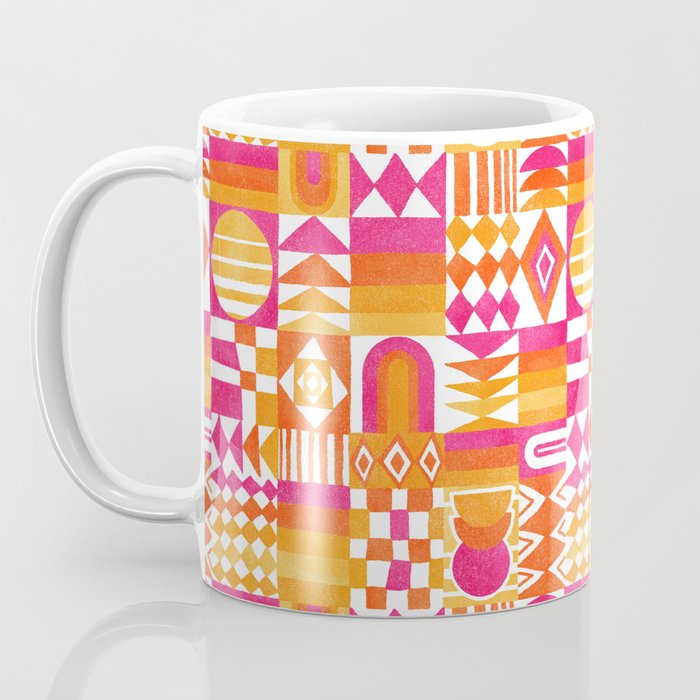 Geometric Tapestry - Summer Sunshine  Coffee Mug Gallery Image 3