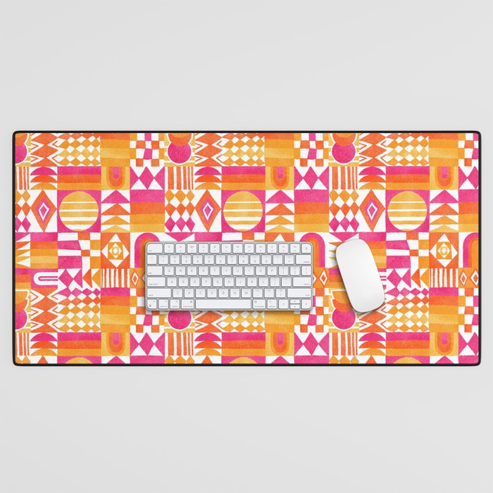 Geometric Tapestry - Summer Sunshine  Desk Mat Gallery Image 1
