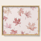 Blush Pink Autumn Fall Leaves Watercolor All Over Serving Tray Gallery Image 1