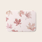 Blush Pink Autumn Fall Leaves Watercolor All Over Bath Mat Gallery Image 1