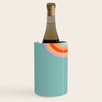 Groovy 70s Retro Rainbow Flow on Blue Wine Chiller Gallery Image 2