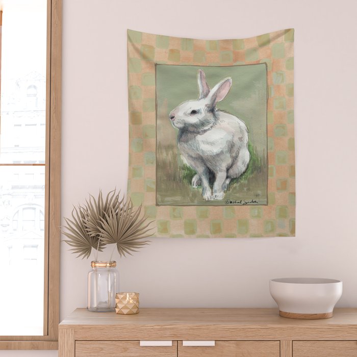 White Rabbit Traditional Wall Tapestry Gallery Image 2