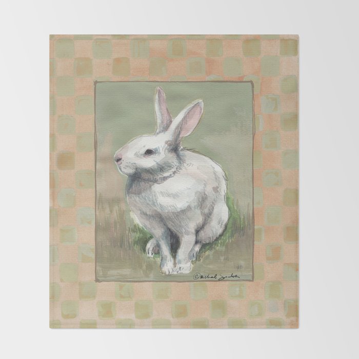 White Rabbit Traditional Throw Blanket Gallery Image 2