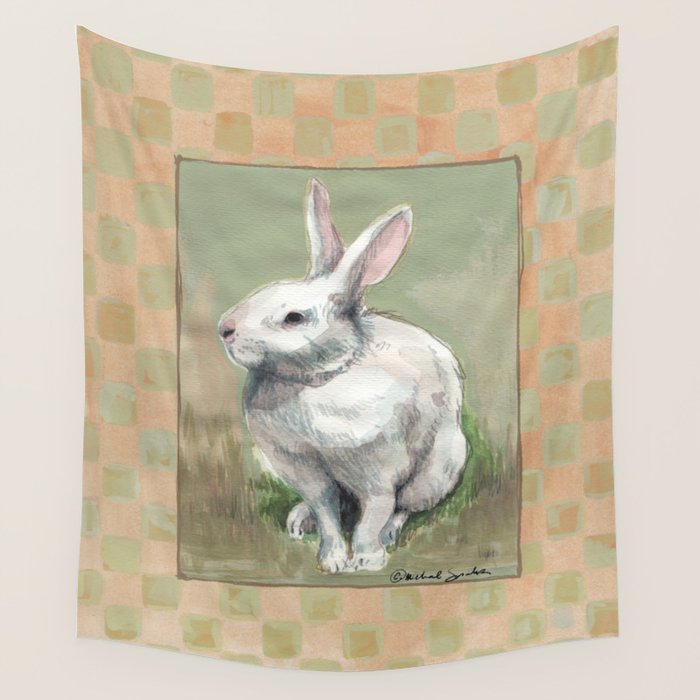 White Rabbit Traditional Wall Tapestry Gallery Image 1