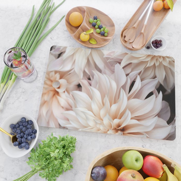 Cafe Au Lait #3 - Modern Floral Photograph Cutting Board Gallery Image 2