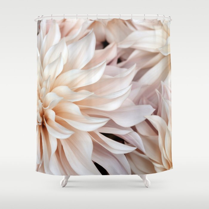 Cafe Au Lait #3 - Modern Floral Photograph Shower Curtain Gallery Image 1