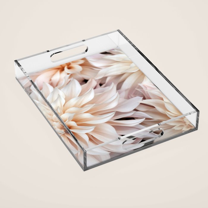 Cafe Au Lait #3 - Modern Floral Photograph Acrylic Tray Gallery Image 1
