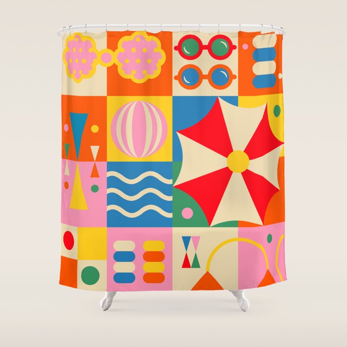 Summer Beach Lifestyle Shower Curtain Gallery Image 1