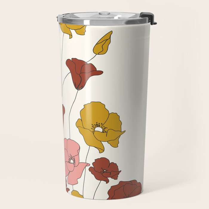 Colorful Poppy Flowers Travel Mug Gallery Image 2