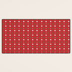 Christmas vector green and white horizontal and vertical stitches aligned on red background seamless Desk Mat Gallery Image 3