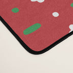 Christmas vector green and white horizontal and vertical stitches aligned on red background seamless Desk Mat Gallery Image 4