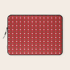 Christmas vector green and white horizontal and vertical stitches aligned on red background seamless Laptop Sleeve Gallery Image 1