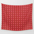 Christmas vector green and white horizontal and vertical stitches aligned on red background seamless Wall Tapestry Gallery Image 4