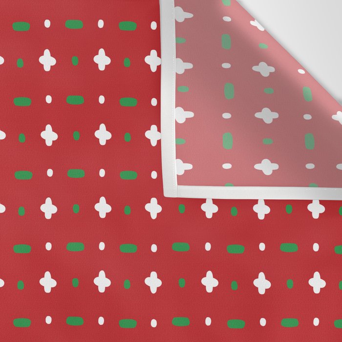 Christmas vector green and white horizontal and vertical stitches aligned on red background seamless Wall Tapestry Gallery Image 3