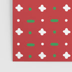 Christmas vector green and white horizontal and vertical stitches aligned on red background seamless Poster Gallery Image 3