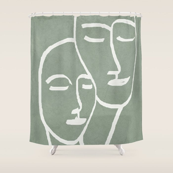 Abstract Masks Shower Curtain Gallery Image 1