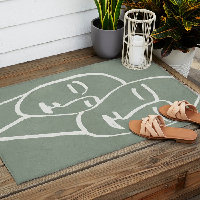 Abstract Masks Outdoor Rug Gallery Image 2