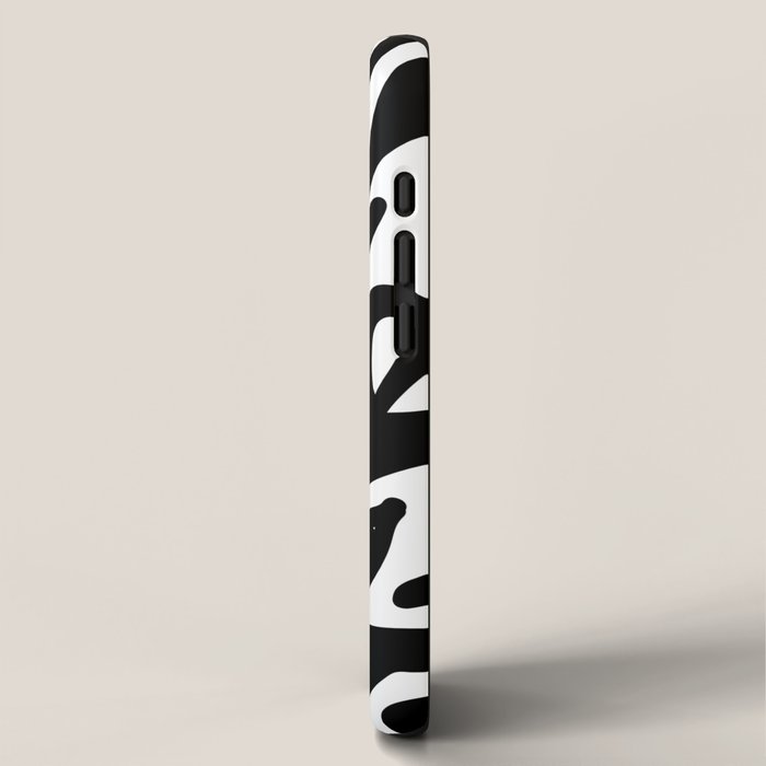 Abstract black and white organic nature art pattern iPhone Case Gallery Image 2