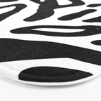 Abstract black and white organic nature art pattern Bath Mat Gallery Image 3