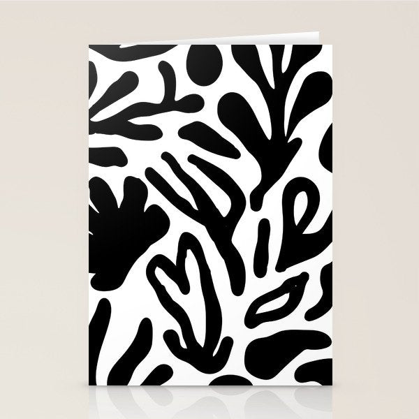 Abstract black and white organic nature art pattern Stationery Card Gallery Image 2