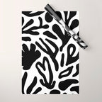 Abstract black and white organic nature art pattern Wrapping Paper Gallery Image 1