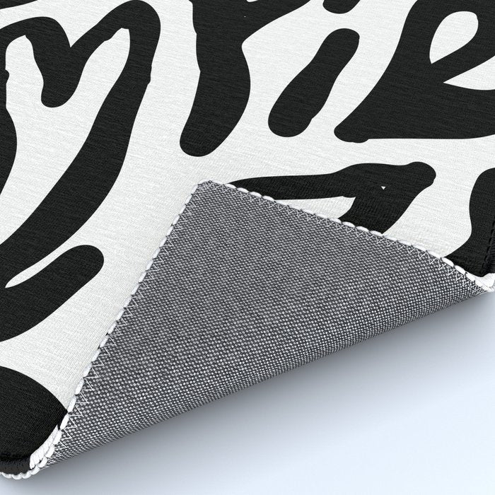 Abstract black and white organic nature art pattern Rug Gallery Image 4
