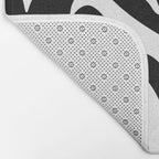 Abstract black and white organic nature art pattern Bath Mat Gallery Image 2