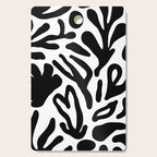 Abstract black and white organic nature art pattern Cutting Board Gallery Image 1