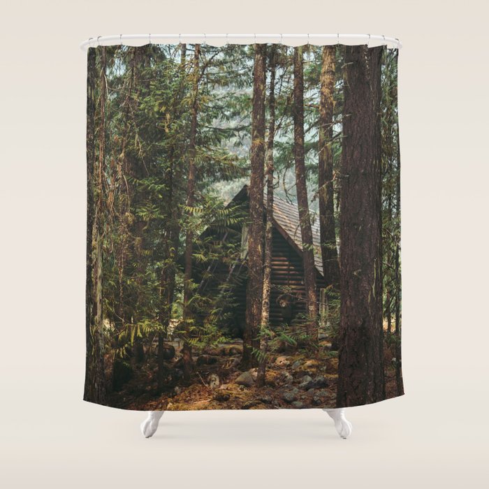 Woodland Cabin Shower Curtain Gallery Image 1