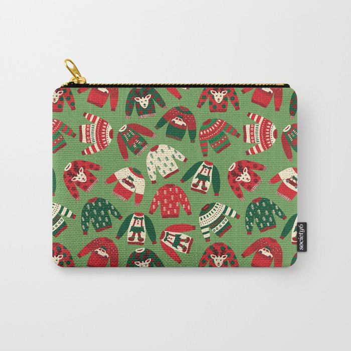 Ugly Christmas Sweaters Pattern Carry All Pouch Gallery Image 1