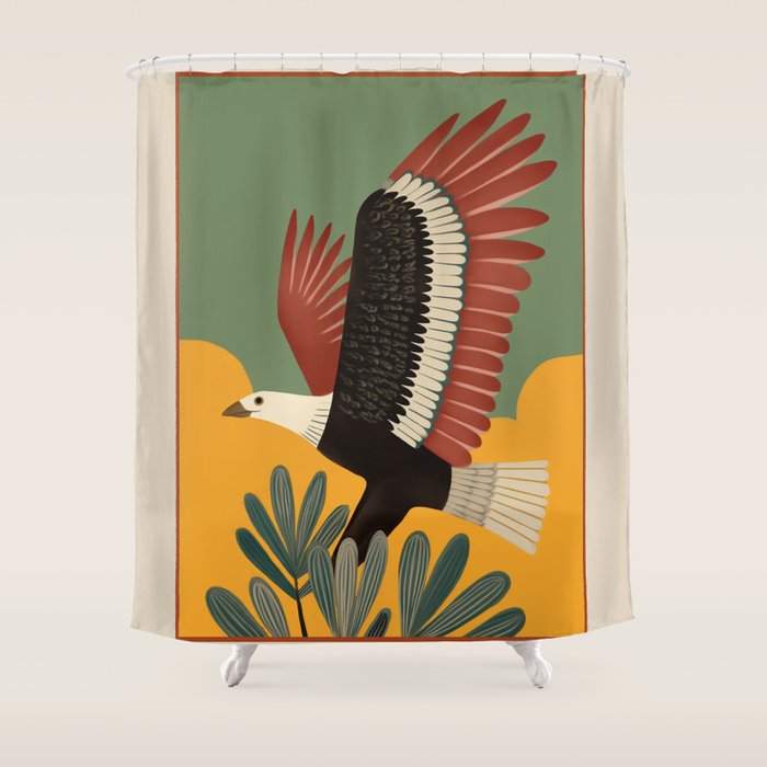 Bald Eagle in Flight Shower Curtain Gallery Image 1