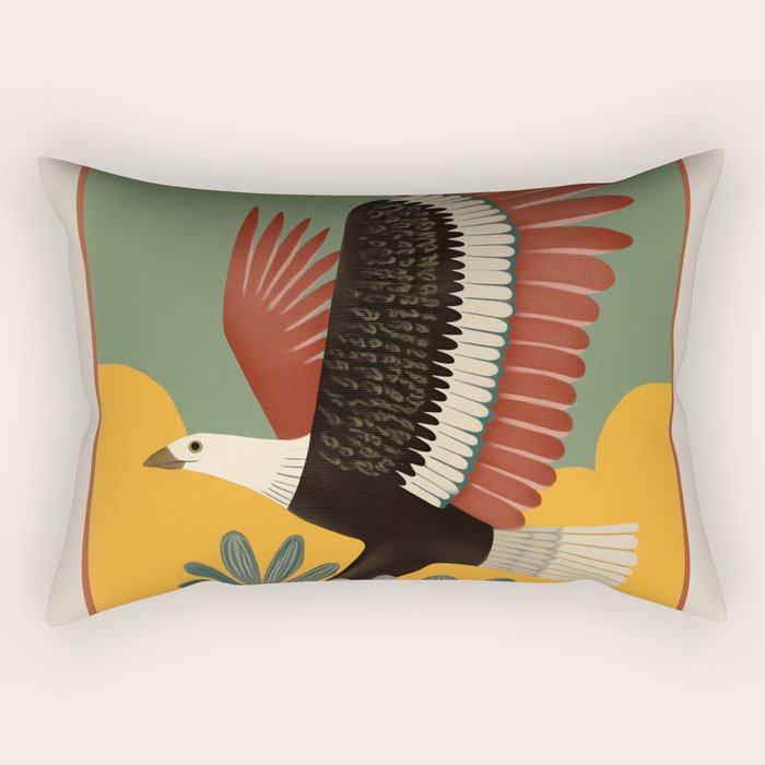 Bald Eagle in Flight Rectangular Pillow Gallery Image 1