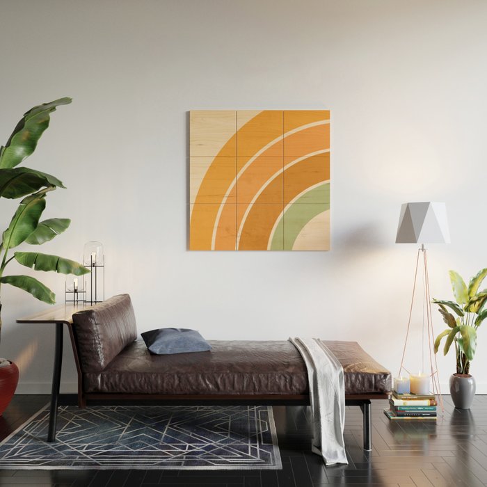 Retro curve Wood Wall Art Gallery Image 2