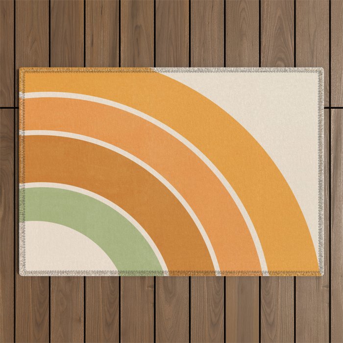 Retro curve Outdoor Rug Gallery Image 1