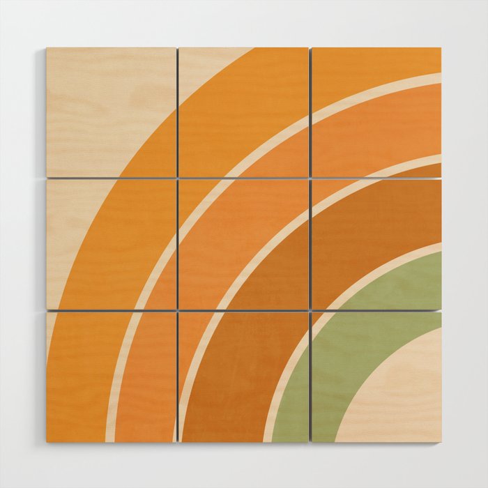 Retro curve Wood Wall Art Gallery Image 1
