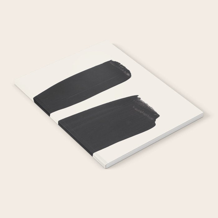 Mid Century Modern Minimalist Abstract Art Brush Strokes Black & White Ink Art Square Shapes Notebook Gallery Image 2