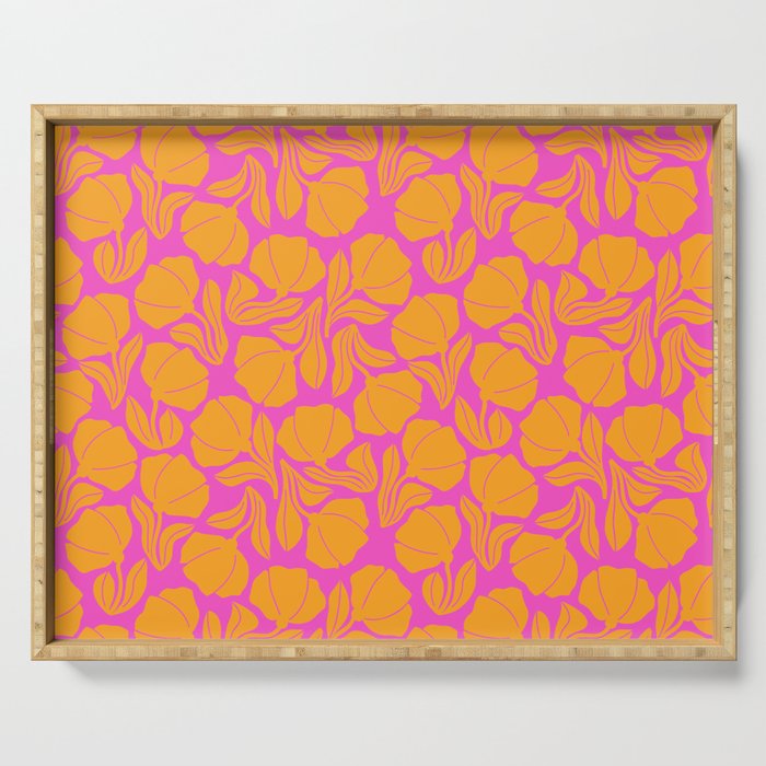 Boho Blooms - Yellow Serving Tray Gallery Image 1