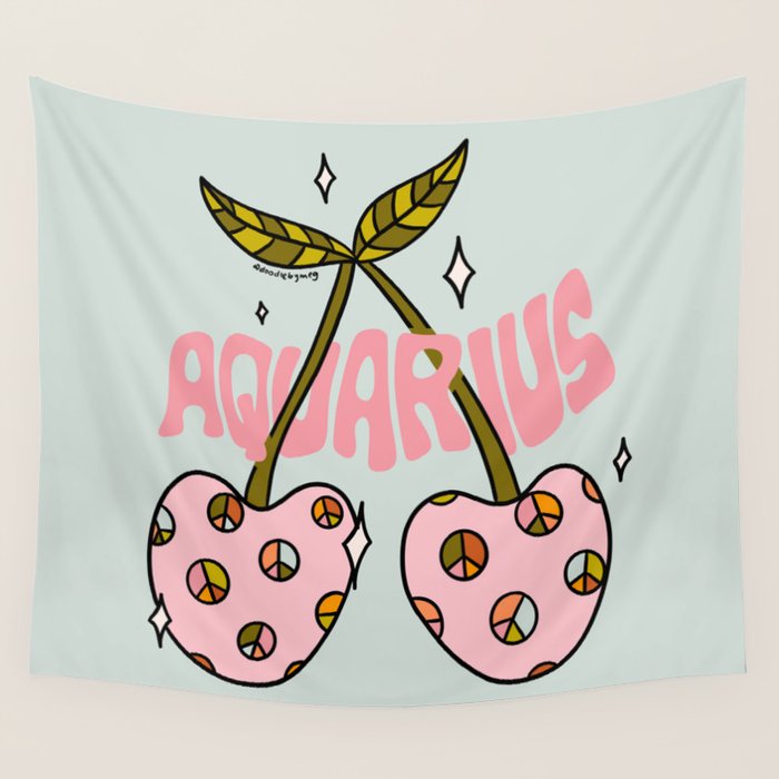 Aquarius Cherries Wall Tapestry Gallery Image 1