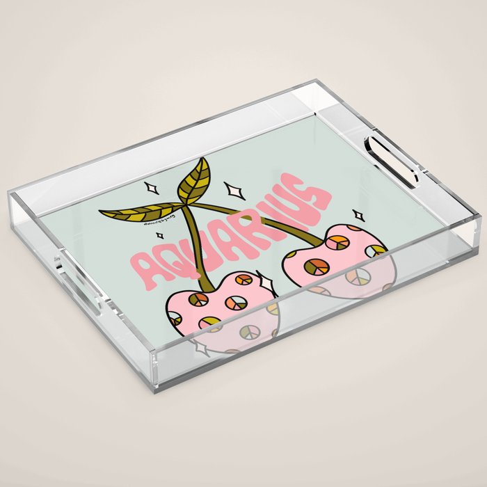 Aquarius Cherries Acrylic Tray Gallery Image 1