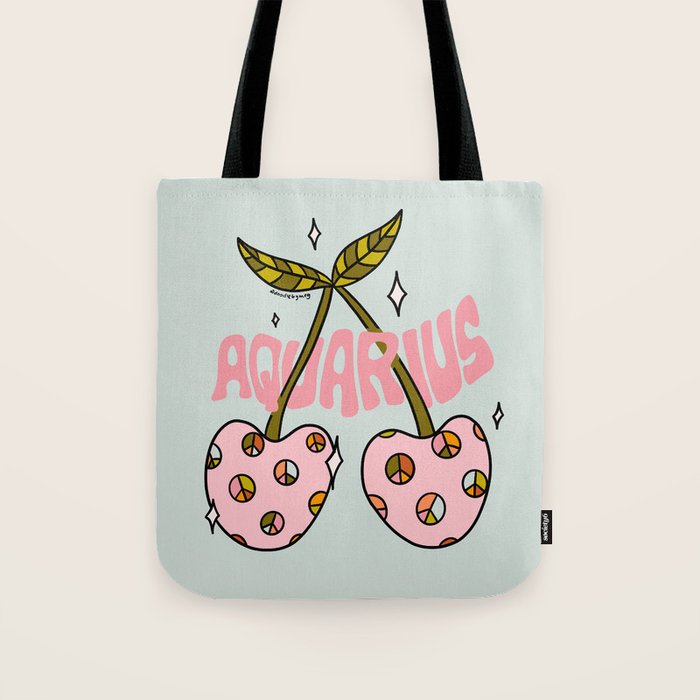 Aquarius Cherries Tote Bag Gallery Image 1