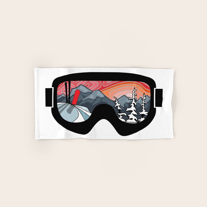 Snow Sport Sunset | Ski and Snowboard Series | DopeyArt Bath Towel Gallery Image 1