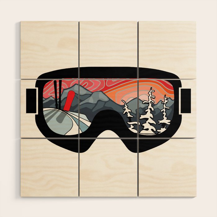 Snow Sport Sunset | Ski and Snowboard Series | DopeyArt Wood Wall Art Gallery Image 1