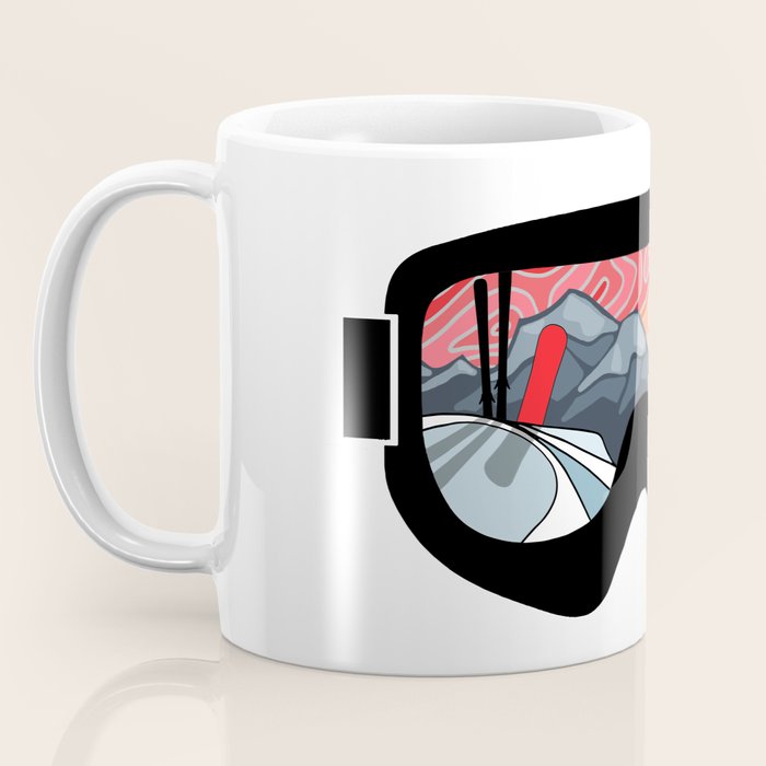 Snow Sport Sunset | Ski and Snowboard Series | DopeyArt Coffee Mug Gallery Image 3