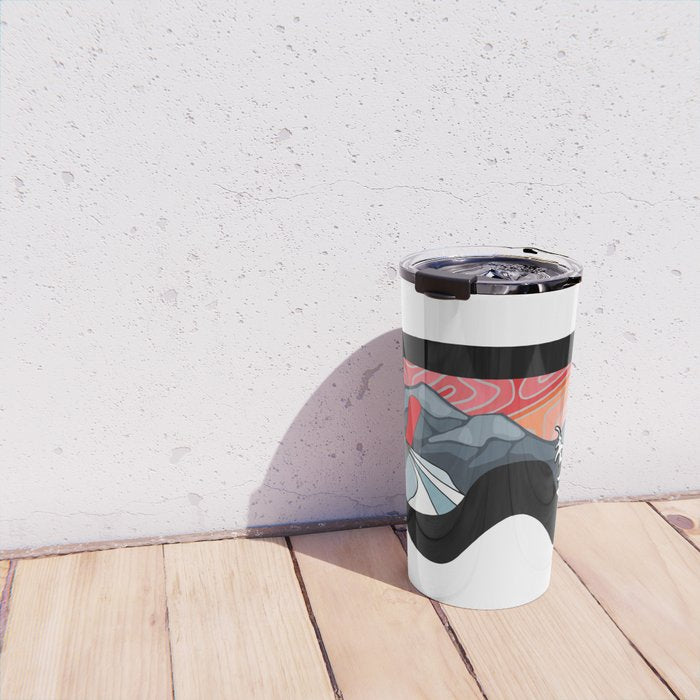Snow Sport Sunset | Ski and Snowboard Series | DopeyArt Travel Mug Gallery Image 4