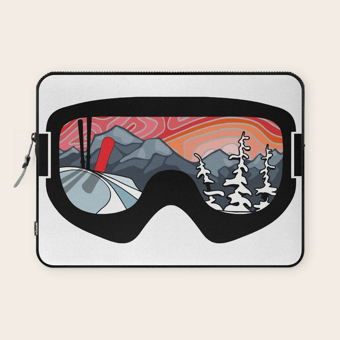 Snow Sport Sunset | Ski and Snowboard Series | DopeyArt Laptop Sleeve Gallery Image 1