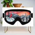 Snow Sport Sunset | Ski and Snowboard Series | DopeyArt Credenza Gallery Image 1