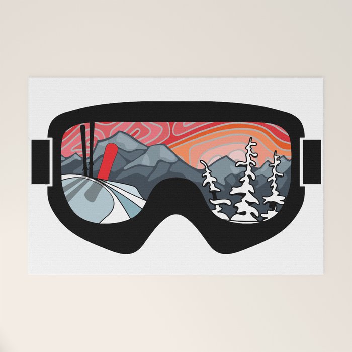 Snow Sport Sunset | Ski and Snowboard Series | DopeyArt Welcome Mat Gallery Image 1