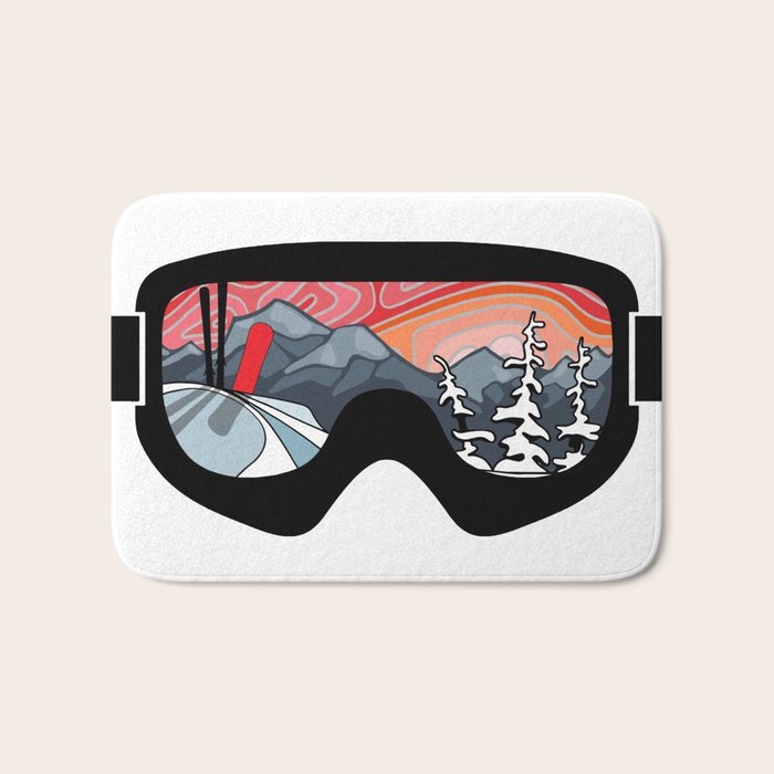 Snow Sport Sunset | Ski and Snowboard Series | DopeyArt Bath Mat Gallery Image 1